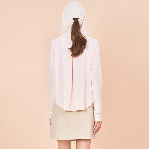 【商场同款】熳洁儿 夏日女士冰感防晒衣短款防晒防紫外线UPF50连帽大帽檐24223101 商品图4
