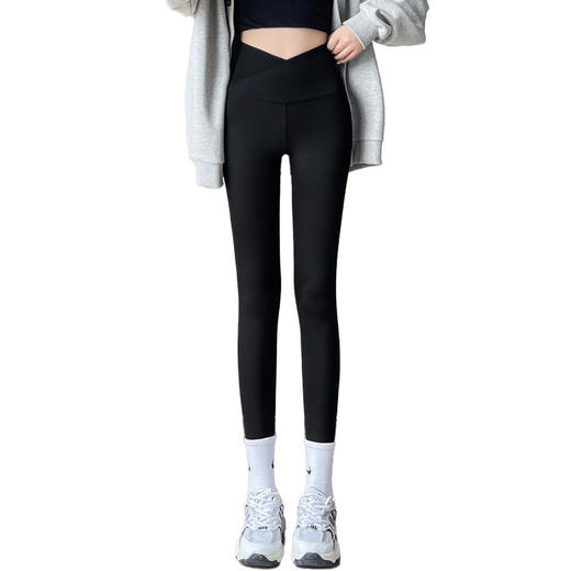 「交叉腰设计！亲肤无痕」鲨鱼裤春秋季外穿芭比长裤 交叉高腰收腹提臀修身显瘦女士紧身打底裤下装 商品图4