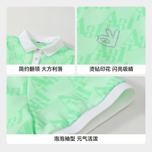 女童凉感POLO连衣裙裙子BLUE新款安奈儿童装实体店同款AG423830 商品图4