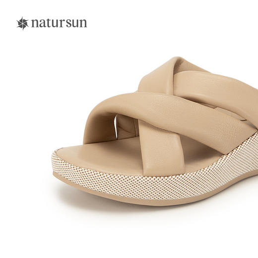 natursun女鞋夏季年厚底外穿沙滩凉拖鞋女一字拖N24300538 商品图3