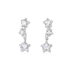 KADER卡蒂罗 小星愿耳钉 925银璀璨流星绚丽闪耀设计耳饰 灵动百搭梦幻吸睛约会配饰 情人礼盒520