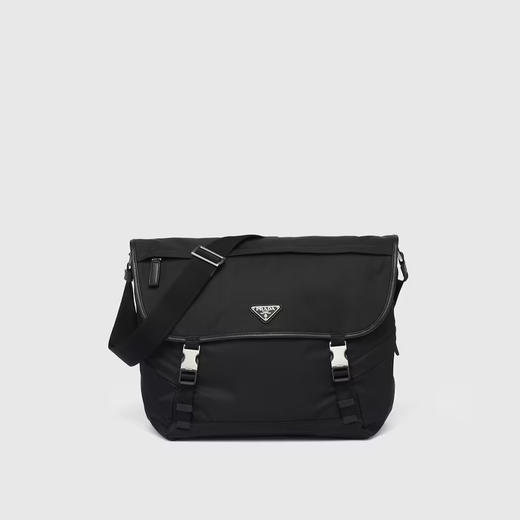 PRADA 普拉达 男士Re-Nylon和Saffiano皮革单肩包 黑色 2VD052 2DMG F0002 OOH 商品图0