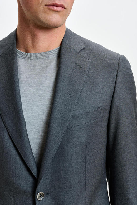 Scabal Eton 伊顿 Super 130's 澳洲美丽诺羊毛中灰色全麻衬套装 商品图3