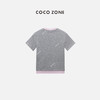 COCO ZONE2024夏季时尚气质撞色圆领套头T恤短袖上衣CC1A0563 商品缩略图1