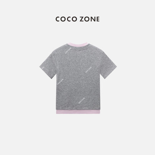 COCO ZONE2024夏季时尚气质撞色圆领套头T恤短袖上衣CC1A0563 商品图1