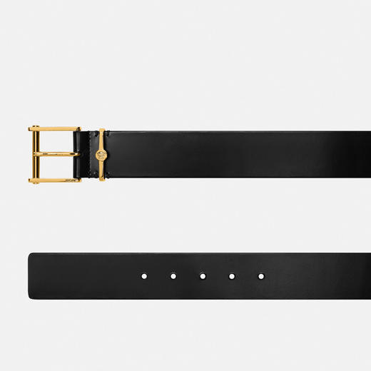 VERSACE 范思哲 男士古典柱子扣环皮革腰带 黑色 1011124 1A08779 1B00V 商品图1