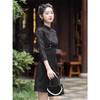 AHM-9843新中式黑色旗袍裙夏季新款小个子年轻款复古改良古风连衣裙 商品缩略图2