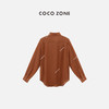 COCO ZONE“南法假日”2024时尚简约翻领长袖衬衫气质单排扣上衣CC1B0859 商品缩略图1