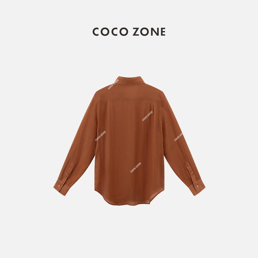 COCO ZONE“南法假日”2024时尚简约翻领长袖衬衫气质单排扣上衣CC1B0859 商品图1