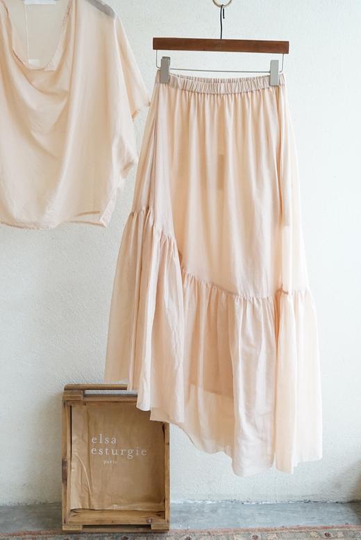 elsa esturgie 不对称设计褶皱半身裙（内衬薄纱） 商品图12