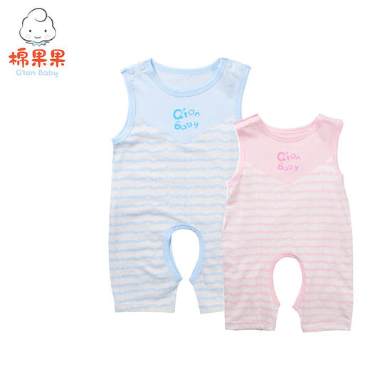棉果果夏季男童女童背心开裆连体衣（66-80码开裆，90码闭裆）连身衣哈衣M201725218231 商品图0