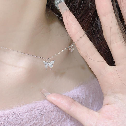 KADER卡蒂罗 流光蝴蝶项链 925银轻奢时尚浪漫优雅春日百搭锁骨链 灵动甜美氛围感配饰 女神节礼盒装 商品图1