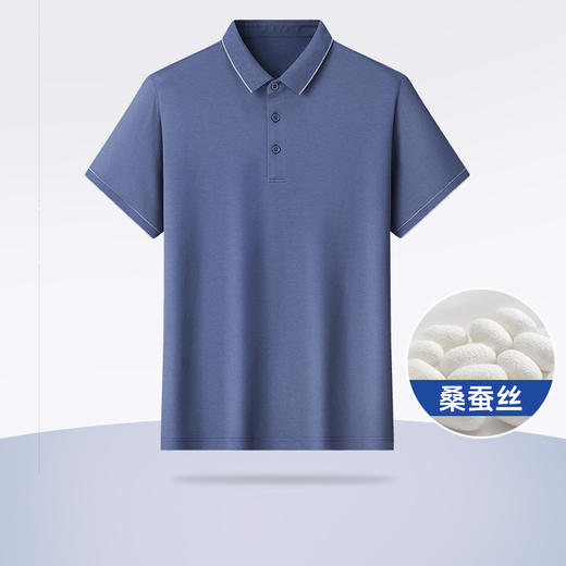 【Q】【桑蚕丝】【新款DWP】大依优型大码高品质短袖Polo衫翻领加肥加大男士大号弹力透气舒适 商品图0