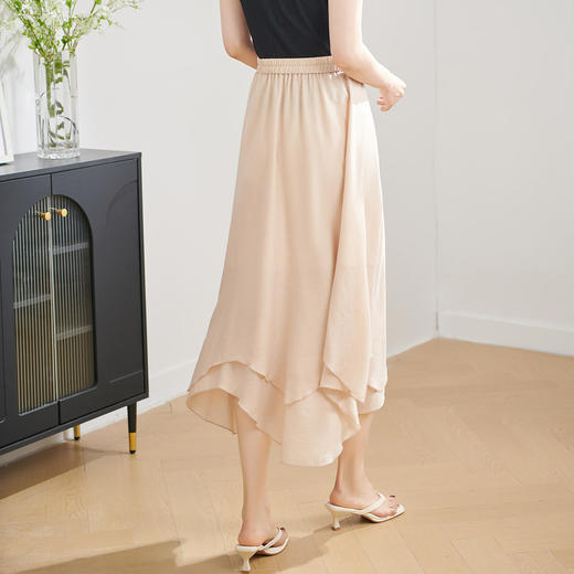 剩L 米思阳2025夏季新款优雅气质休闲风半身裙高腰修身设计感裙子1386 商品图4