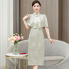 AHM-6815中国风复古改良旗袍裙夏季新款高级感气质优雅连衣裙披肩套装 商品缩略图3