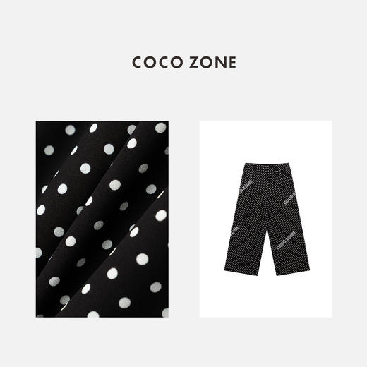 COCO ZONE“奶奶裤”2024夏季新款复古波点休闲裤宽松舒适阔腿裤CC1B0842 商品图2