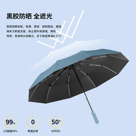 10骨强抗风三折自动开收晴雨伞 在日本买的伞 找到它的源头工厂啦 商品图2