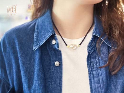 天然巴洛克珍珠咖啡绳项链+手链 商品图7