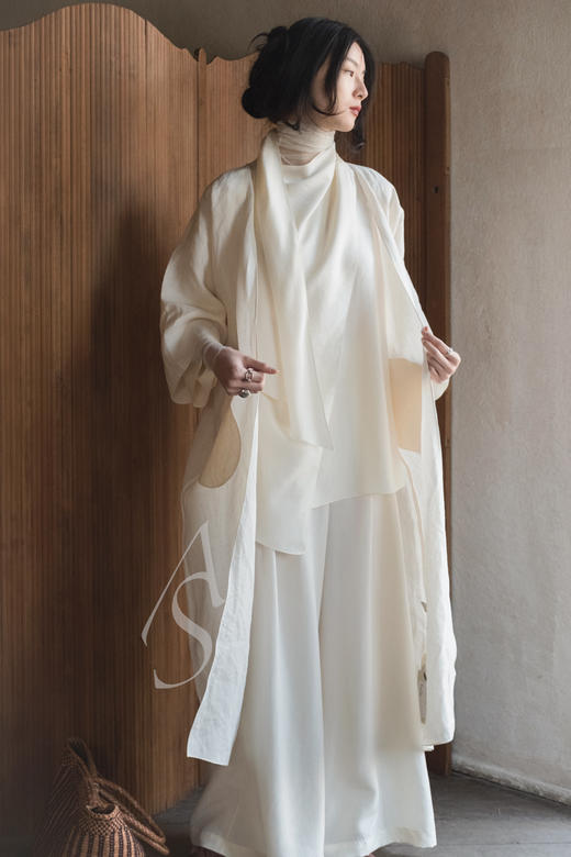 Cortana  象牙白CLAIRE真丝阔腿裤 商品图3