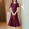 AHM-6831喜婆婆婚宴装旗袍礼服裙夏季新款妈妈装气质优雅红色连衣裙 商品缩略图2