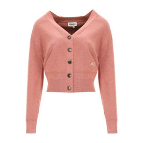 KENZO 高田贤三 女士小虎头徽标贴花混纺羊毛长袖针织衫 橡皮红 FB52 CA554 3AB 34