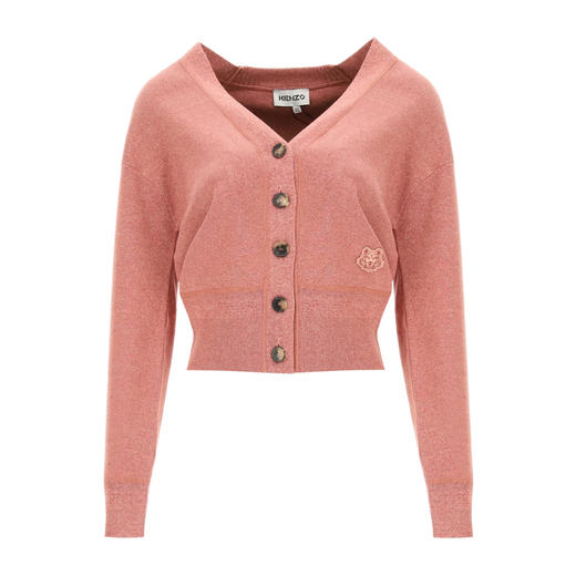 KENZO 高田贤三 女士小虎头徽标贴花混纺羊毛长袖针织衫 橡皮红 FB52 CA554 3AB 34 商品图0