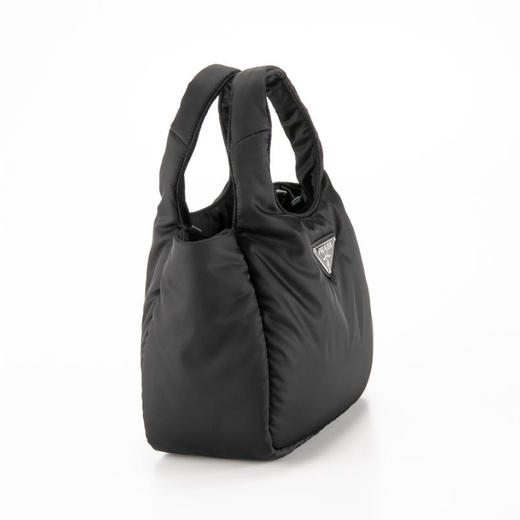 【一】PRADA 普拉达 女士尼龙珐琅三角形金属徽标手提包 黑色 1BG412 RCCJ F0002 OVM 商品图1