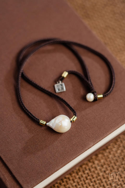 天然巴洛克珍珠咖啡绳项链+手链 商品图3