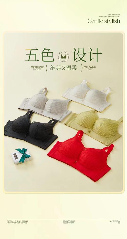 2024新款轻盈调整舒适无钢圈文胸时尚超聚拢中厚杯健康调整型内衣【6668】 商品图2