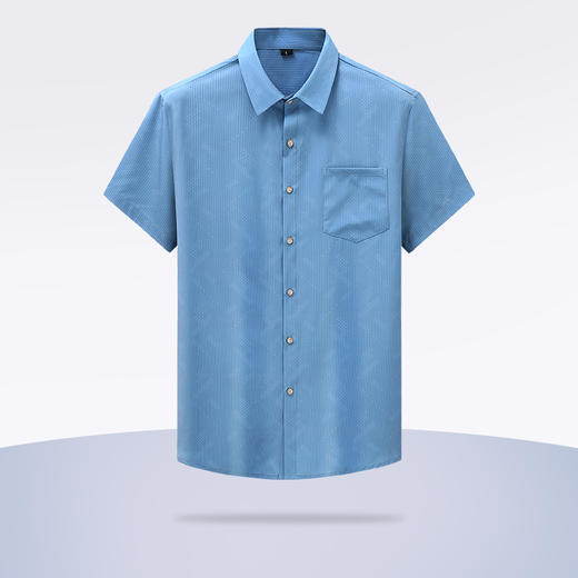 【冰丝】【新款DB】大依优型大码夏装冰丝短袖衬衫新款宽松免烫透气大码透气上衣半袖男士衬衣 商品图1