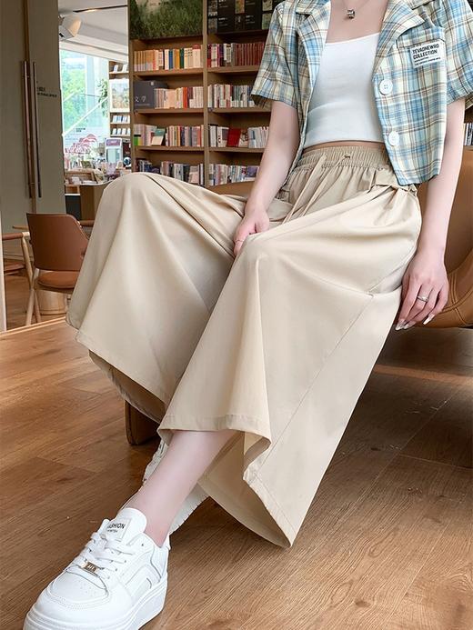 【冰丝阔腿裤裙女 夏季薄款】高腰显瘦垂感宽松裤子 梨型身材福音 裤子版型敲好穿 国庆出游 商品图0