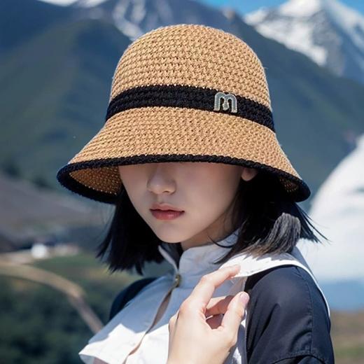 【百变渔夫，日系显脸小帽】网红款镂空设计带来透气性，M字母点缀独具特色。素颜遮脸，展现女性恬静优雅，折叠便携，随意搭配。 商品图3