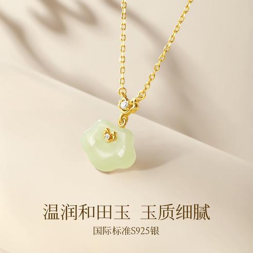 Fanci范琦×宫主如意项链和田玉s925银锁骨链女银玉石国风轻奢小众饰品礼物 生日礼物送妈妈送女友 商品图2