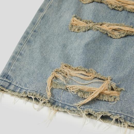 GOODBAI GOODEES破洞休闲牛仔七分裤 商品图4