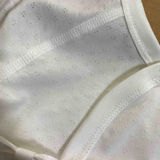 棉果果夏季提花莫代尔新生儿有机棉纱纯白色偏襟上衣半背衣M201111420225 商品图3