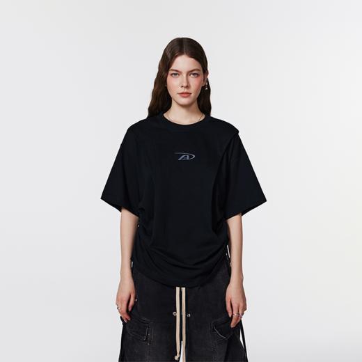 【2024SS新款】【Achock官方店】美式基础款logo刺绣圆领五分袖潮牌情侣短袖T恤 商品图1