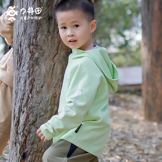 力丼田儿童户外森林系列 连帽运动卫衣 冰感吸湿排汗柔软舒适 L2331S035CAGN 商品图8