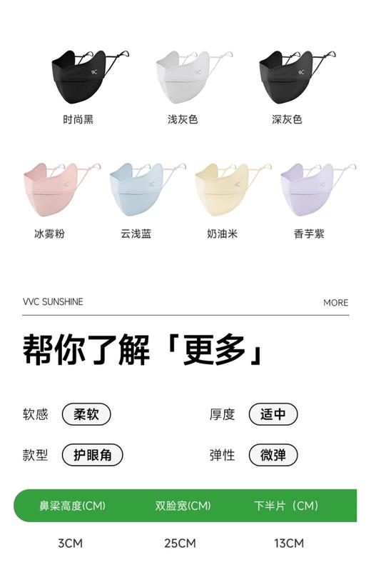 【VGK系列】韩国VVC防晒口罩护眼款 防紫外线薄款透气3D立体SPU400＋/腮红口罩胭脂款上新！ 商品图2