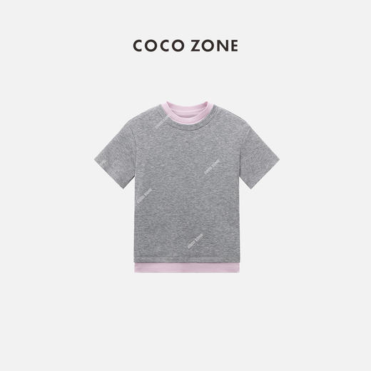 COCO ZONE2024夏季时尚气质撞色圆领套头T恤短袖上衣CC1A0563 商品图0