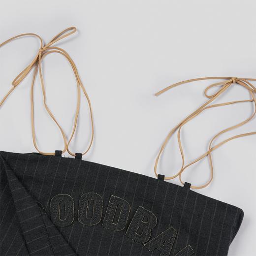 GOODBAI logo拼布绣条纹松紧吊带背心 商品图3