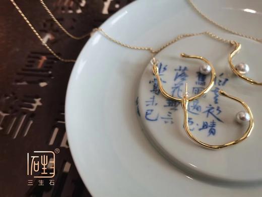 海水珍珠真多麻金属设计款项链~耳饰~戒指 商品图0