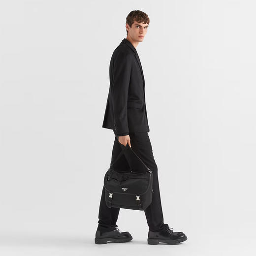 PRADA 普拉达 男士Re-Nylon和Saffiano皮革单肩包 黑色 2VD052 2DMG F0002 OOH 商品图3