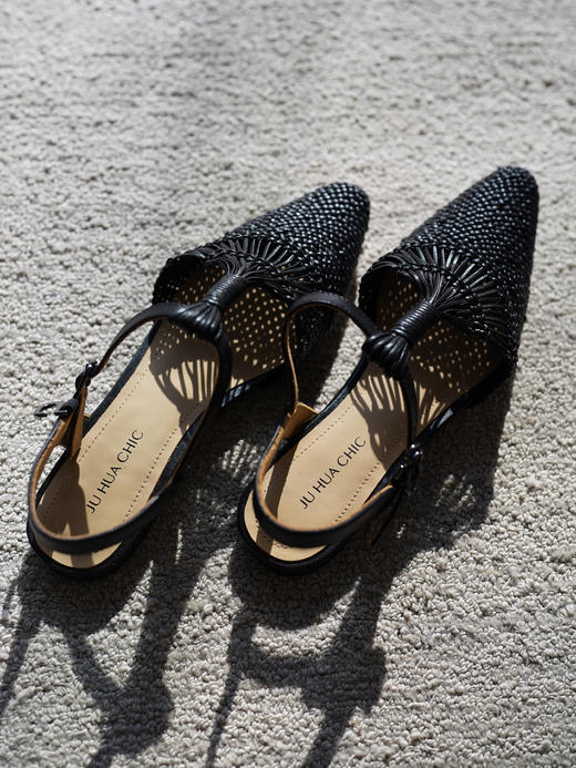 新中式国风非遗手编工艺手工鞋！双色可选，篙端真皮头层牛皮手工编织单鞋，经典耐看，复古时髦，脚感柔软细腻，上脚轻巧，时尚与舒适的结合 商品图8