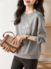 雀说新款简约时尚宽松小个子立体花朵休闲圆领上衣ALZ9731 商品缩略图2