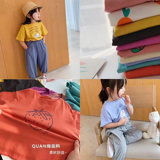 【特价捡漏39.9/3件】儿童短袖纯棉透气A类质检90-150码男童女童印花可爱 商品图4