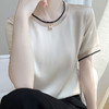 【买2立减20元！轻奢绸缎质感清凉T恤 贵一点 真的不一样】 丝滑到骨子里 清凉舒适 垂感倍佳 有质量有分量 清凉透气 上身显瘦 优雅气质显贵时尚 商品缩略图3