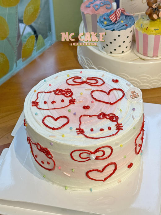 网红KT猫简笔画蛋糕 商品图0