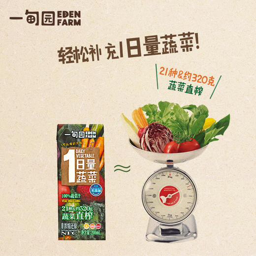 一甸园 100%蔬菜汁 200ml*10 商品图3