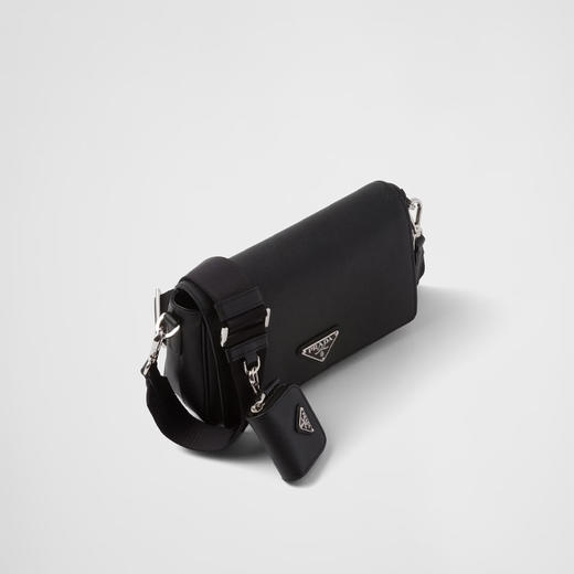 PRADA 普拉达 男士Saffiano皮革子母单肩包 黑色 2VD059 9Z2 F0002 OOO 商品图1