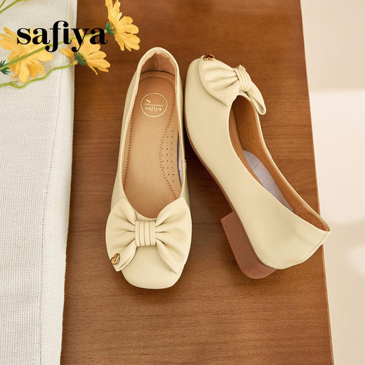 Safiya/索菲娅2023春季新款软底低跟蝴蝶结百搭休闲浅口单鞋SF31111408 商品图1